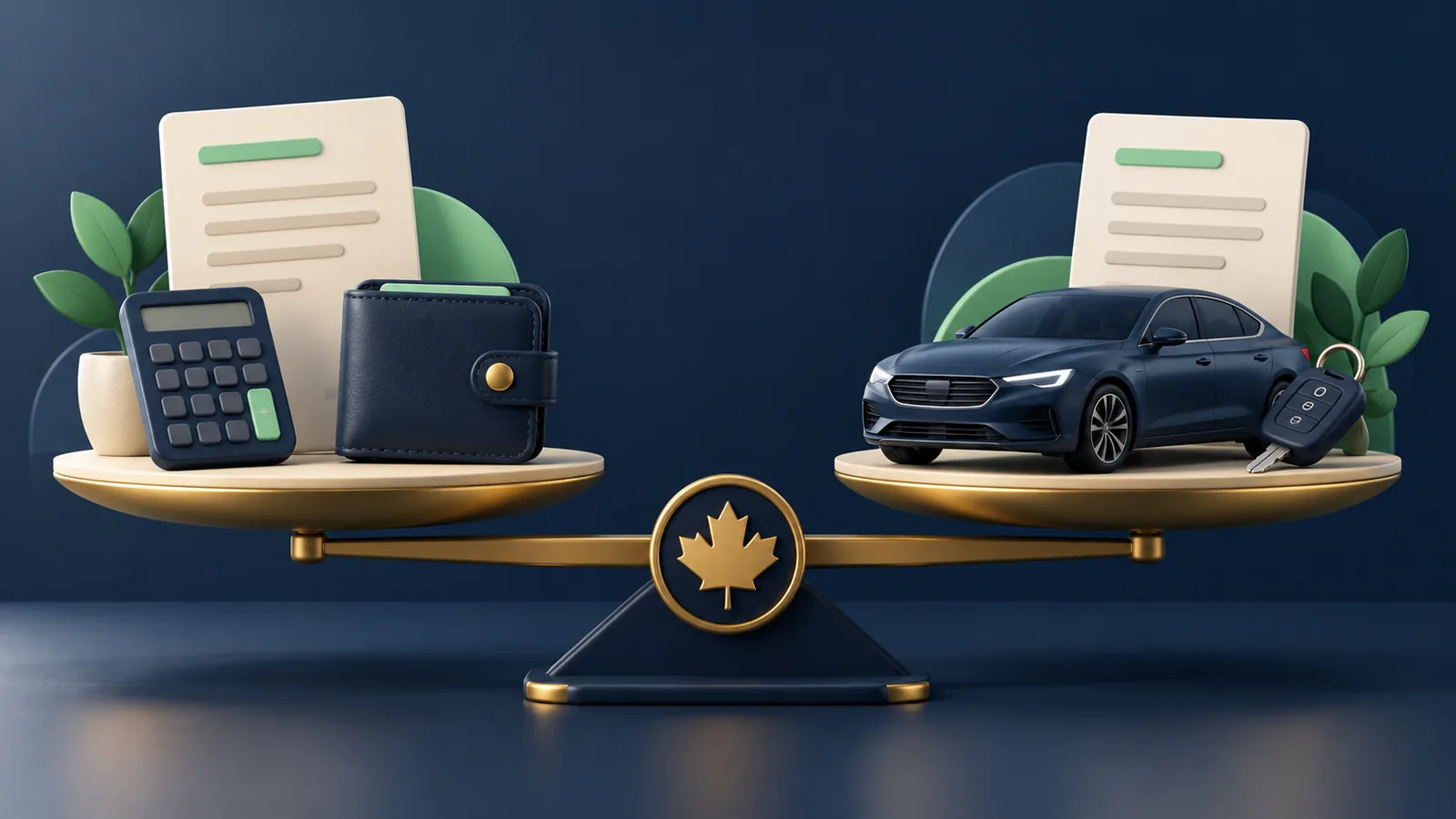 3D balance comparing a flexible personal loan with a car loan secured by a vehicle